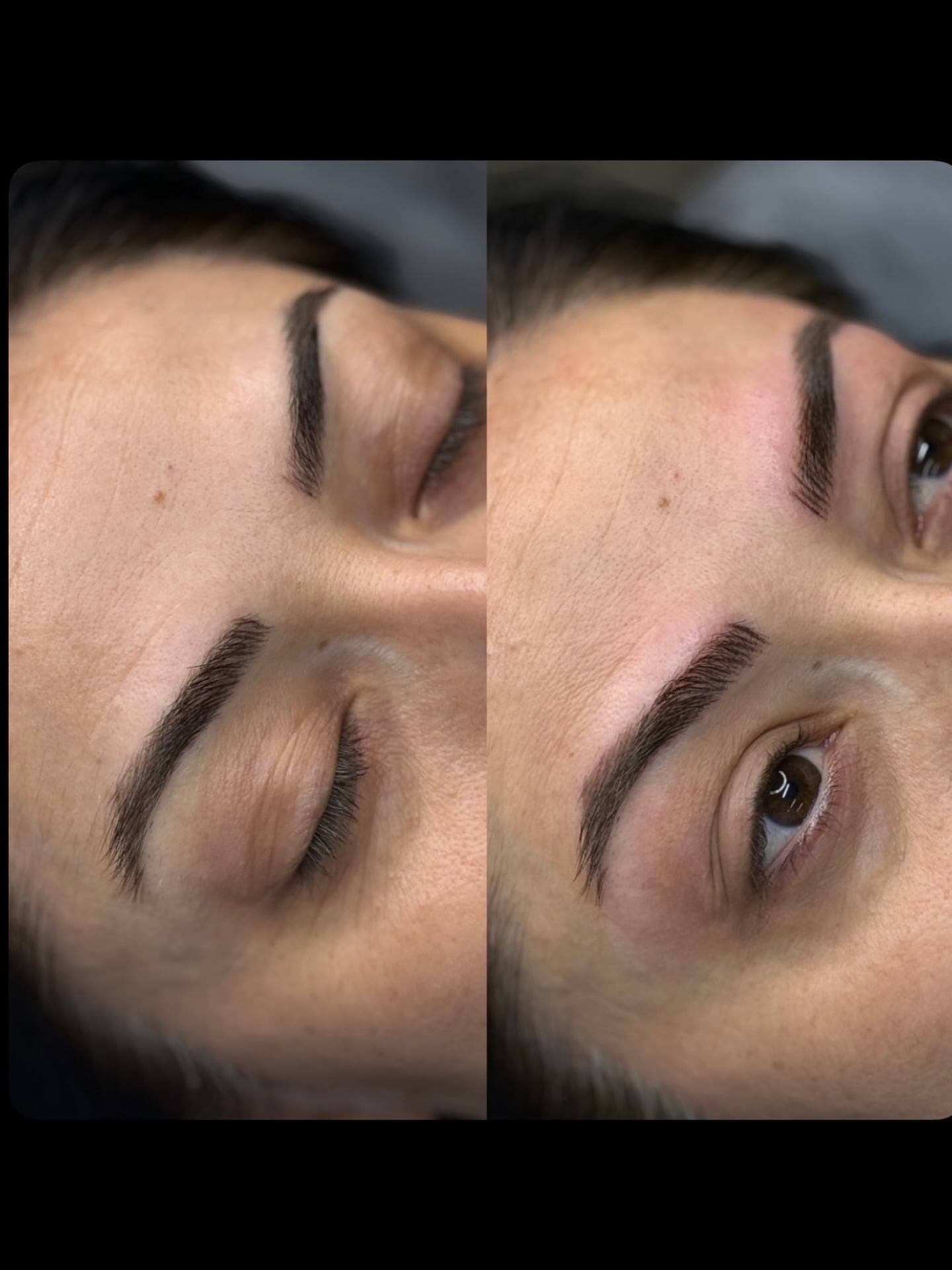 Microblading öncesi & sonrası 🪶 Tüy efekti ile son derece doğal sonuç. Yüz hatlarına özel tasarım.
